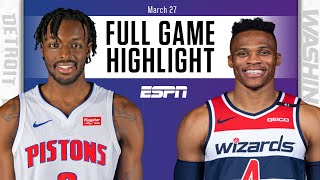 Russell Westbrook’s triple-double lifts Wizards past Pistons [FULL GAME HIGHLIGHTS] | NBA on ESPN