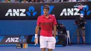 Great forehand from Federer #6 [Rafael Nadal vs Roger Federer] (Australian Open 2012 SF)