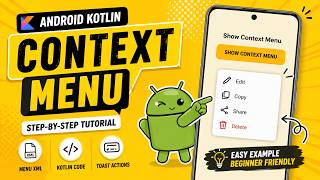 ANDROID - CONTEXT MENU || TUTORIAL IN KOTLIN