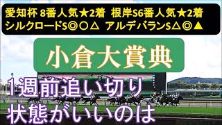 小倉大賞典2024　1週前追い切り　波乱含み。