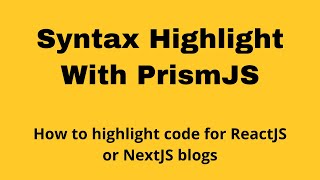 Code Highlight with PrismJS