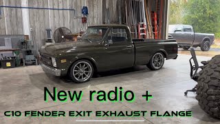 Big c10 SIN!! Cut dash for radio. Fab fender exit exh flange for the turbo ls deal. don’t hate🇺🇸🫣