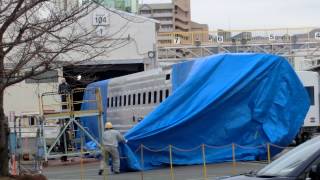 川重兵庫工場　ブルーシートの車両？2017.2.22