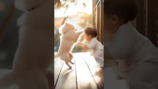 A battle we cannot afford to lose、負けられない戦い #aiwork #cute #ai #baby #cutebaby #funny #赤ちゃんと犬 #赤ちゃん