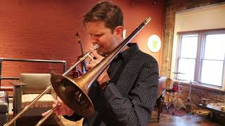 Kevin Bryson tests the B.A.C. Paseo Trombone