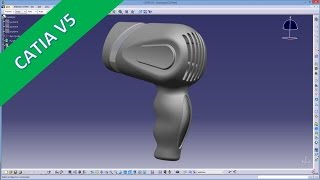 12.1 Hairdryer casing - Catia v5 Training - Sew surface - Close surface - sweep - shell