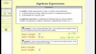 Writing Algebraic Expressions (L1.1)