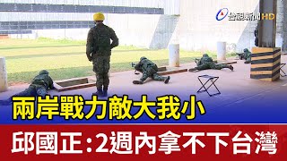 兩岸戰力敵大我小 邱國正：2週內拿不下台灣