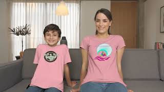 t shirt video featuring a mother and her son sitting on a couch