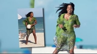 Bikini-Clad Kelly Rowland Enjoys a Kickaround on the Beach | Splash News TV | Splash News TV
