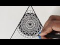 how to draw triangle mandala art easy mandala drawing how to draw mandala for beginners doodle