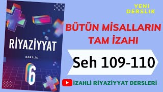 6ci sinif Riyaziyyat seh 109-110 Tenlik (butun misallarin tam izahi)