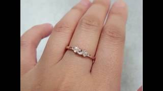 Rose Cut Diamond Engagement Ring in 14Kt Rose Gold - Love, by OhKuol