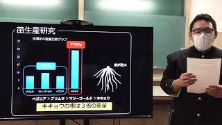 京都府立福知山高等学校三和分校「キキョウ根を利用して」