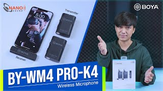 BOYA BY-WM4 PRO-K4  |  មីក្រូហ្វូនឥតខ្សែ  |  ស្រូបសំឡេងបានល្អ  |  Support ជាមួយ IPhone, IPad, IPod