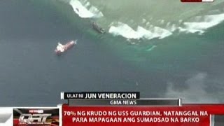 QRT: 70% ng krudo ng USS Guardian sa Tubbataha Reef, natanggal na