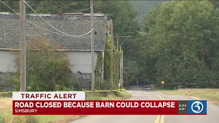 Video: Simsbury road closed over fears barn could collapse