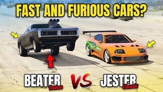 GTA 5 ONLINE - BEATER DUKES VS JESTER CLASSIC (FAST AND FURIOUS CARS?) | BRIAN VS DOM