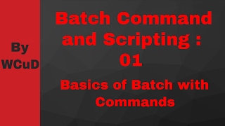 [Batch File Scripting]Learn Batch Commands and Scripting : 01 - Basics of Batch with Commands.MS DOS