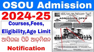 osou admission big updates 2024//osou eligibility,fees,age limit 2024//direct admission osou pg 2024