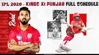 KXIP SCHEDULE IPL 2020|Kings XI Punjab first match|IPL2020|TIME TABLE| VENUES|KXIP IPL2020 SCHEDULE