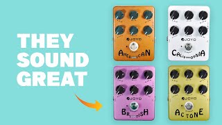 Joyo pedals comparison - American Sound, California Sound, British Sound and AC Tone