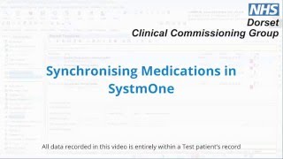 Synchronising Medications in SystmOne