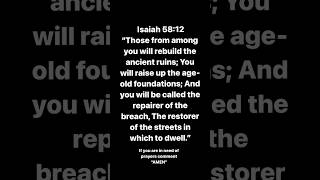 Isaiah 58:12 the restoration and renewal of a community or society #Yahweh #jehovah #dailybibleverse