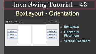 BoxLayout - Add Controls Vertically \u0026 Horizontally | Part 1 Intro | Swing Tutorial #43