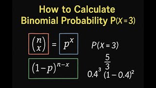 How to Calculate Binomial Probability P(X = 3) with n = 5, p = 0.4 | STA 111 Study Guide