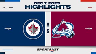 NHL Highlights | Jets vs. Avalanche - December 7, 2023