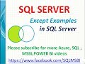 Except in SQL Server | sql except examples | sql tutorials