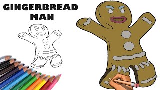 HOW TO DRAW GINGERBREADMAN