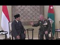 momen menhan prabowo melakukan pertemuan dengan raja yordania abdullah ii bin al hussein.