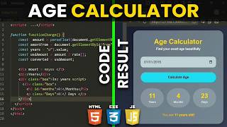 How to Create Age Calculator App using HTML CSS & JavaScript | Beginner Friendly Project 🚀