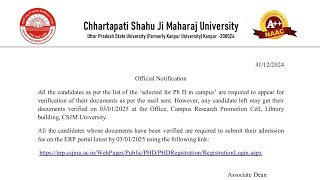 Csjmu new Notice for students|Kanpur University latest update