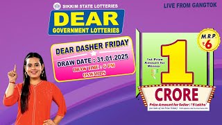 DEAR LOTTERY LIVE DEAR 6 PM 31.01.2025 SIKKIM LOTTERY LIVE DEAR LOTTERY LIVE LOTTERY SAMBAD LIVE