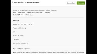 Triplets with Sum between given range