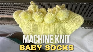 LEARN HOW TO MACHINE KNIT “BABY SOCKS”/STEP BY STEP LEARNING/ BEGINNER’s FRIENDLY #knitting