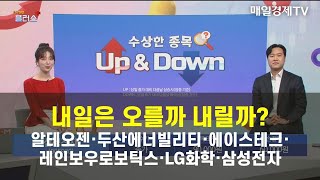 [수상한 종목 UP\u0026DOWN] 내일은 오를까 내릴까? 알테오젠·두산에너빌리티·에이스테크·레인보우로보틱스·LG화학·삼성전자 김영민 , MBN골드 매니저