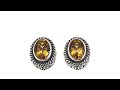 Bali Designs 2Tone 2.18ctw Citrine OvalDesign Stud Earri...