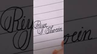 How to write 'Riya Sherin' name in cursive handwriting