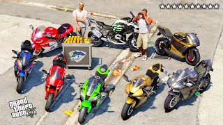 🔥GTA 5 -  Stealing Super Luxury Motorbikes with Trevor! ( Real LIfe Bikes #08)