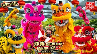 Lion Dance | Acrobatic Lion Dance | Khuan Loke 群乐 | Menara LGB | 高桩醒獅 鸿旺萌狮 双狮地青 逗乐群众 民间传统 鼓乐伴奏