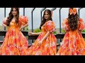 Gown making with saree |  Dress making with old saree | cute Organza long gown | Sanu boutique #gown