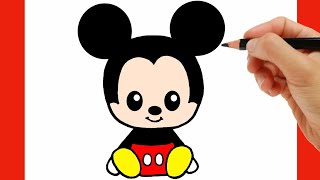 HOW TO DRAW MICKEY MOUSE EASY STEP BY STEP