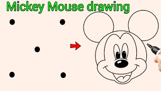 How to draw Mickey Mouse easy for beginners | Mickey mouse drawing step by step easy