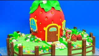 How To Make A Strawberry House Garden Cake by Cakes StepbyStep