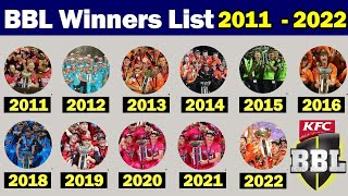 BBL Winners List (2011 - 2022)