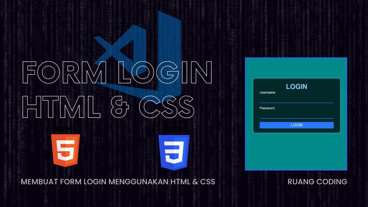 Tutorial Membuat Form Login Dengan Html Dan Css Step By Step Youtube